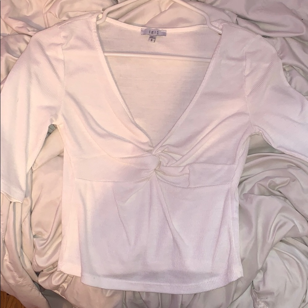White low cut top